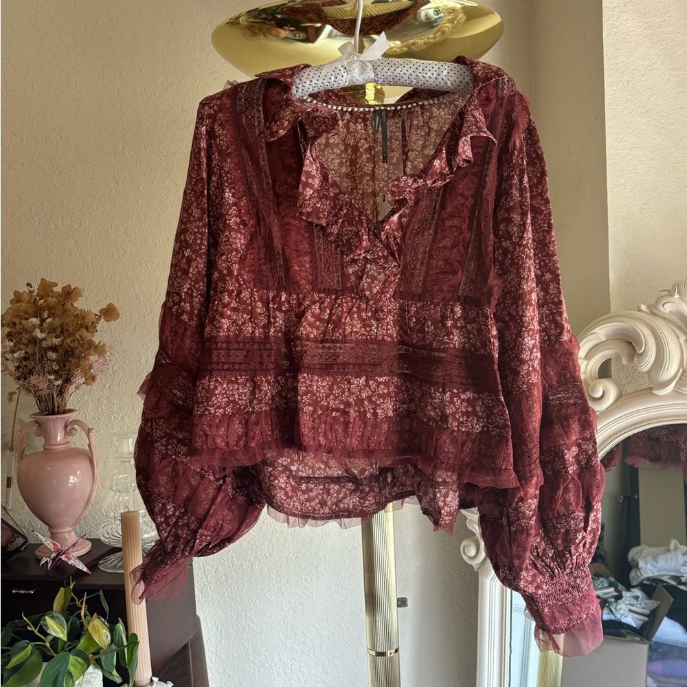 Anthropologie Ruffled top Brand new with tags